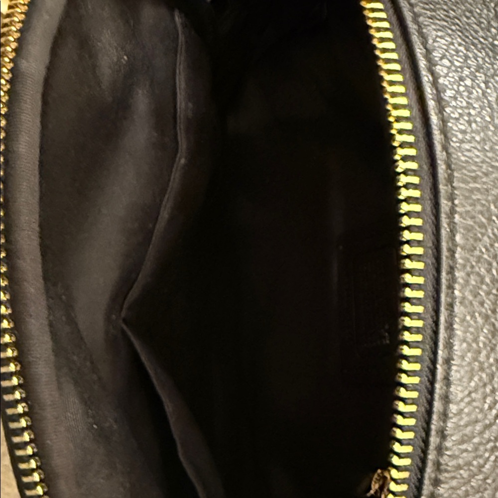 Coach Black Leather Backpack with Gold Accents - Picture 5 of 7